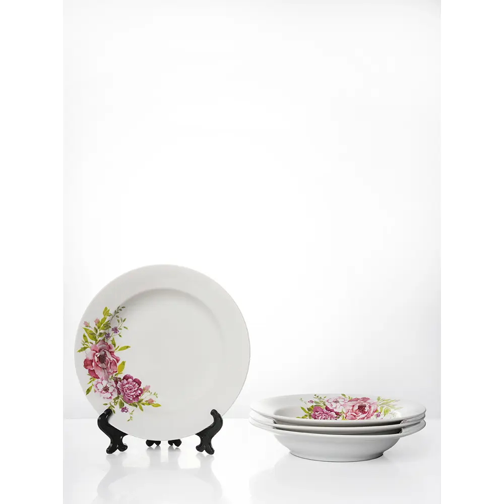 Фото Набор тарелок 20 см Дулёвский фарфоровый завод 90422/4 Фарфор цвет белый Фото Набор тарелок 20 см Дулёвский фарфоровый завод 90422/4 Фарфор цвет белый