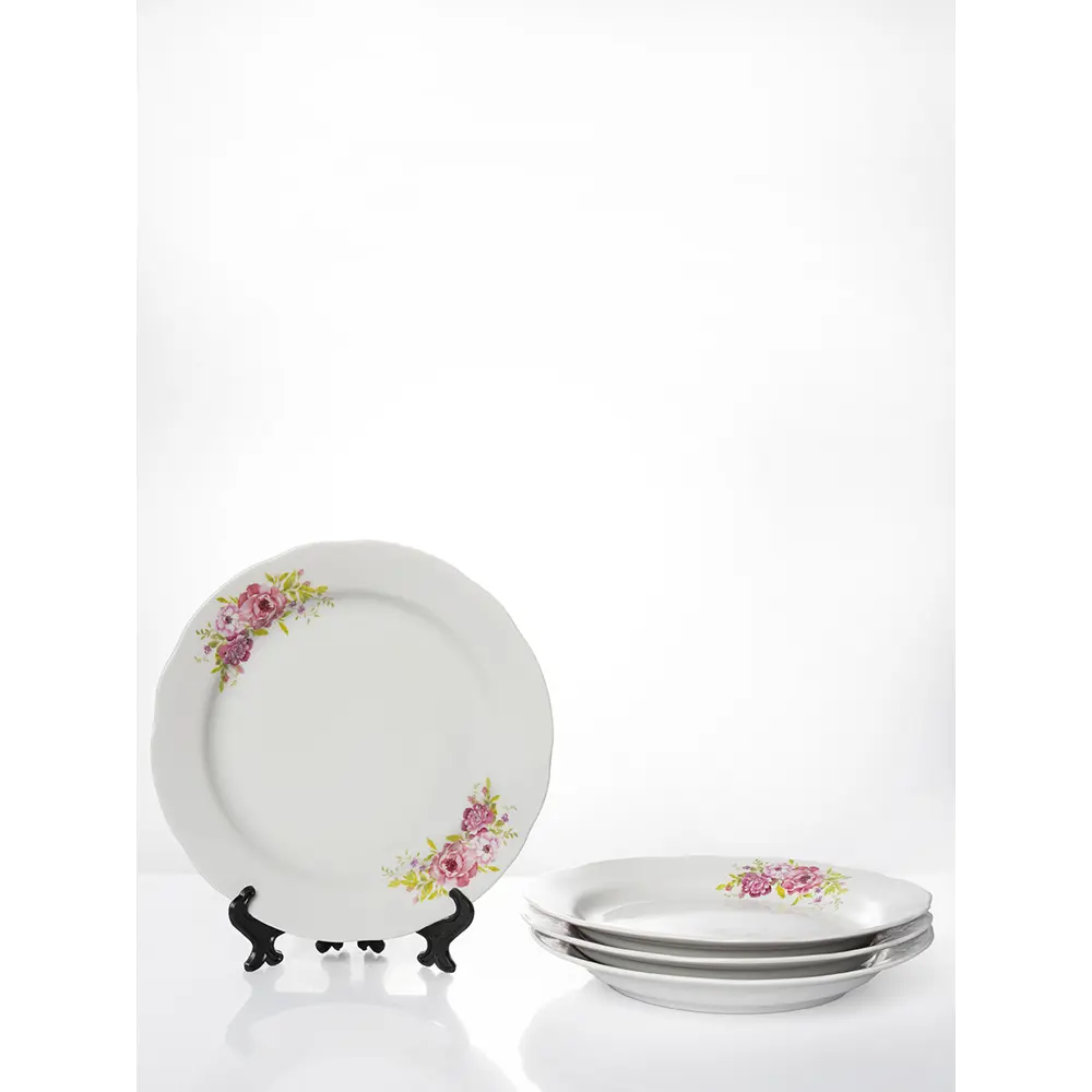 Фото Набор тарелок 24 см Дулёвский фарфоровый завод 90472/4 Фарфор цвет белый Фото Набор тарелок 24 см Дулёвский фарфоровый завод 90472/4 Фарфор цвет белый