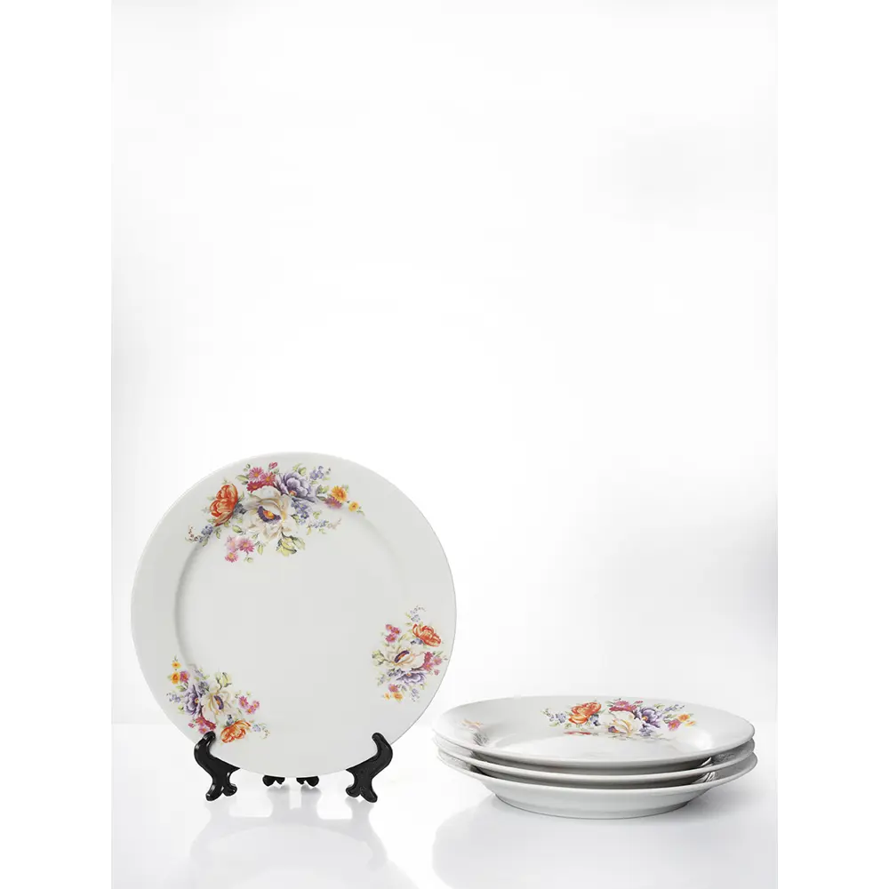 Фото Набор тарелок 24 см Дулёвский фарфоровый завод 122542/4 Фарфор цвет белый Фото Набор тарелок 24 см Дулёвский фарфоровый завод 122542/4 Фарфор цвет белый