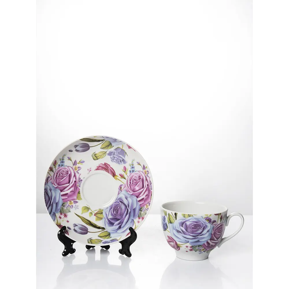 Фото 3 Набор фарфоровый чайный из 4 предметов ф.Гранатовый Розовый аромат