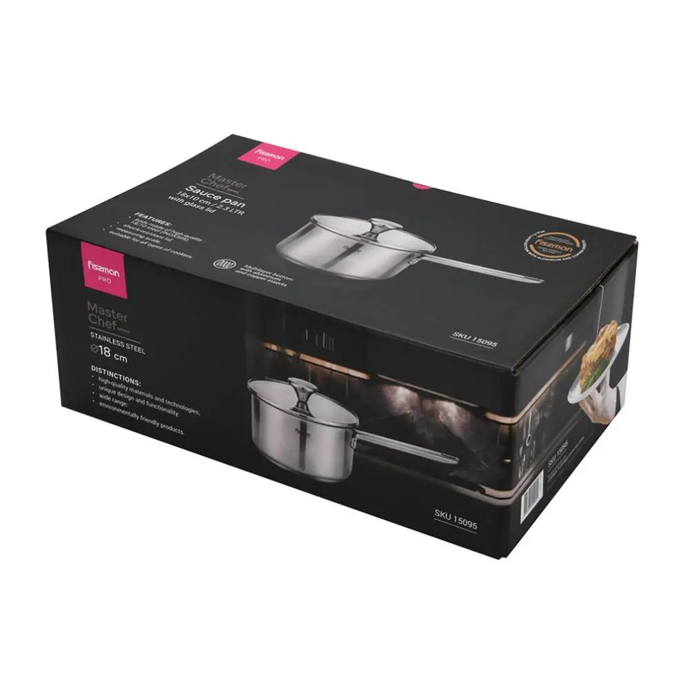 Фото 12 Ковш кухонный 2.3 л с крышкой Fissman нержавеющая сталь цвет серебристый металлик