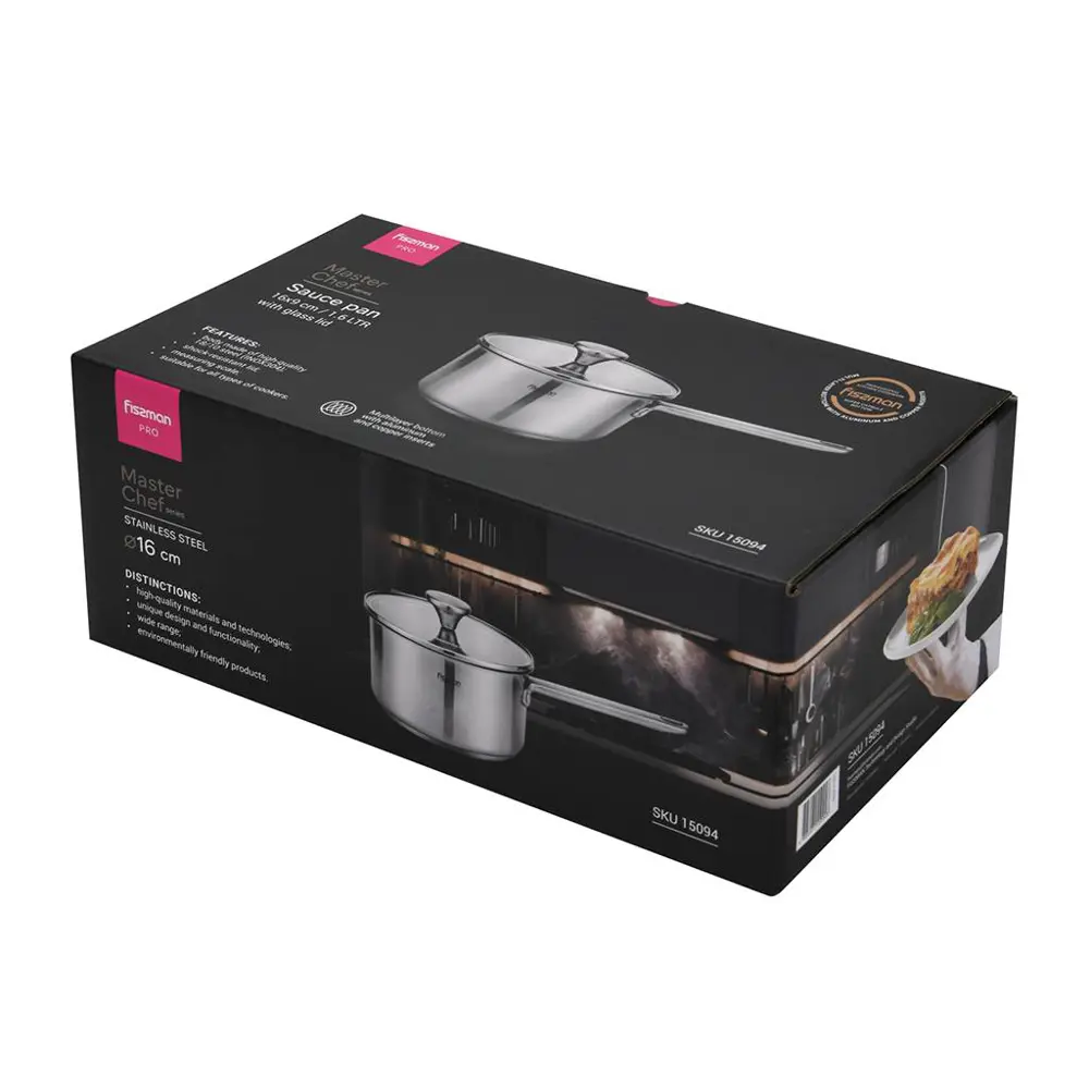 Фото 12 Ковш кухонный 1.6 л с крышкой Fissman нержавеющая сталь цвет серебристый металлик Фото 12 Ковш кухонный 1.6 л с крышкой Fissman нержавеющая сталь цвет серебристый металлик