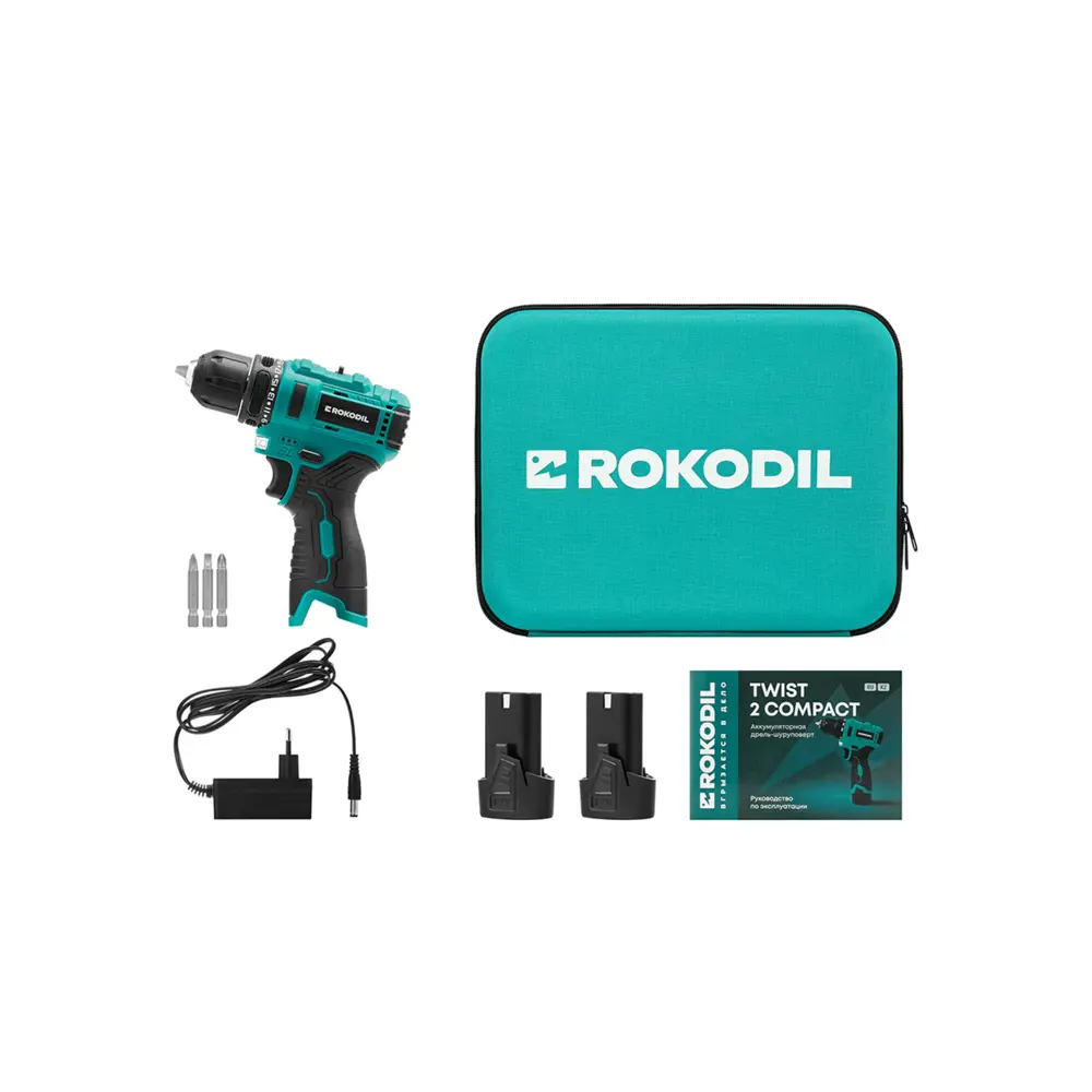 Фото 18 Компактный бесщеточный аккумуляторный шуруповерт Rokodil Twist 2 Compact 36Нм 12В 2АКБ Фото 18 Компактный бесщеточный аккумуляторный шуруповерт Rokodil Twist 2 Compact 36Нм 12В 2АКБ