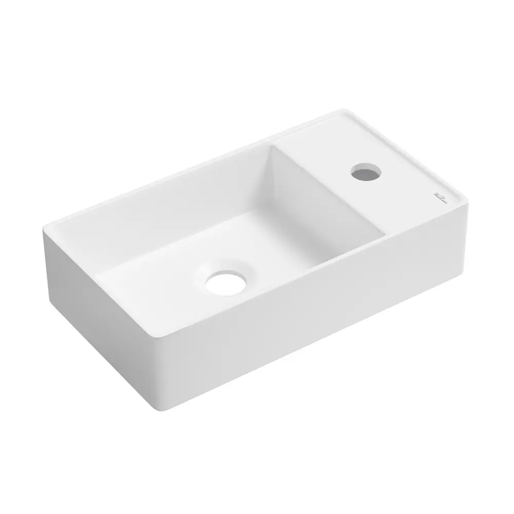 Фото 2 Раковина мини Wellsee WC Area 41см с донный клапаном сифоном и смесителем 20213636R