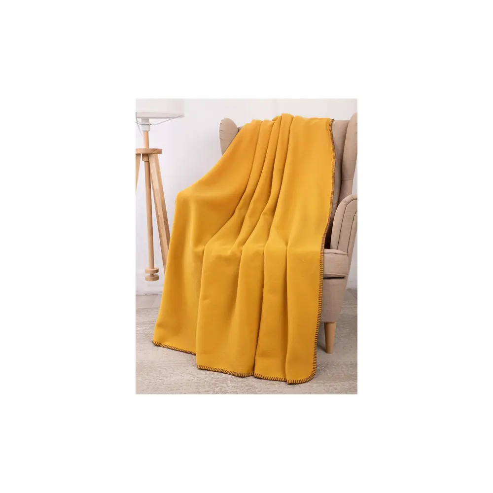 Фото 3 Плед Tessolo home F450204/MU 130x170 см флис цвет горчичный