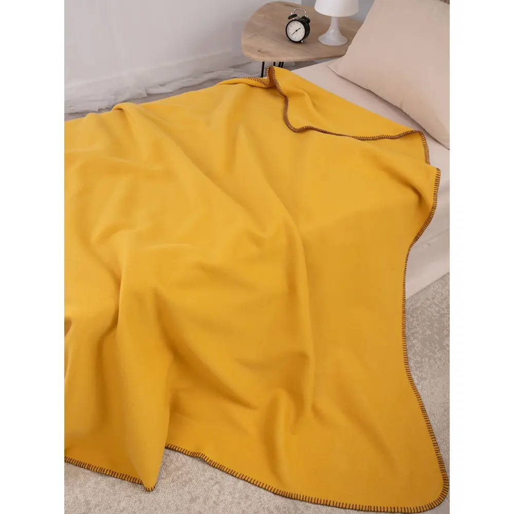 Фото 2 Плед Tessolo home F450204/MU 130x170 см флис цвет горчичный