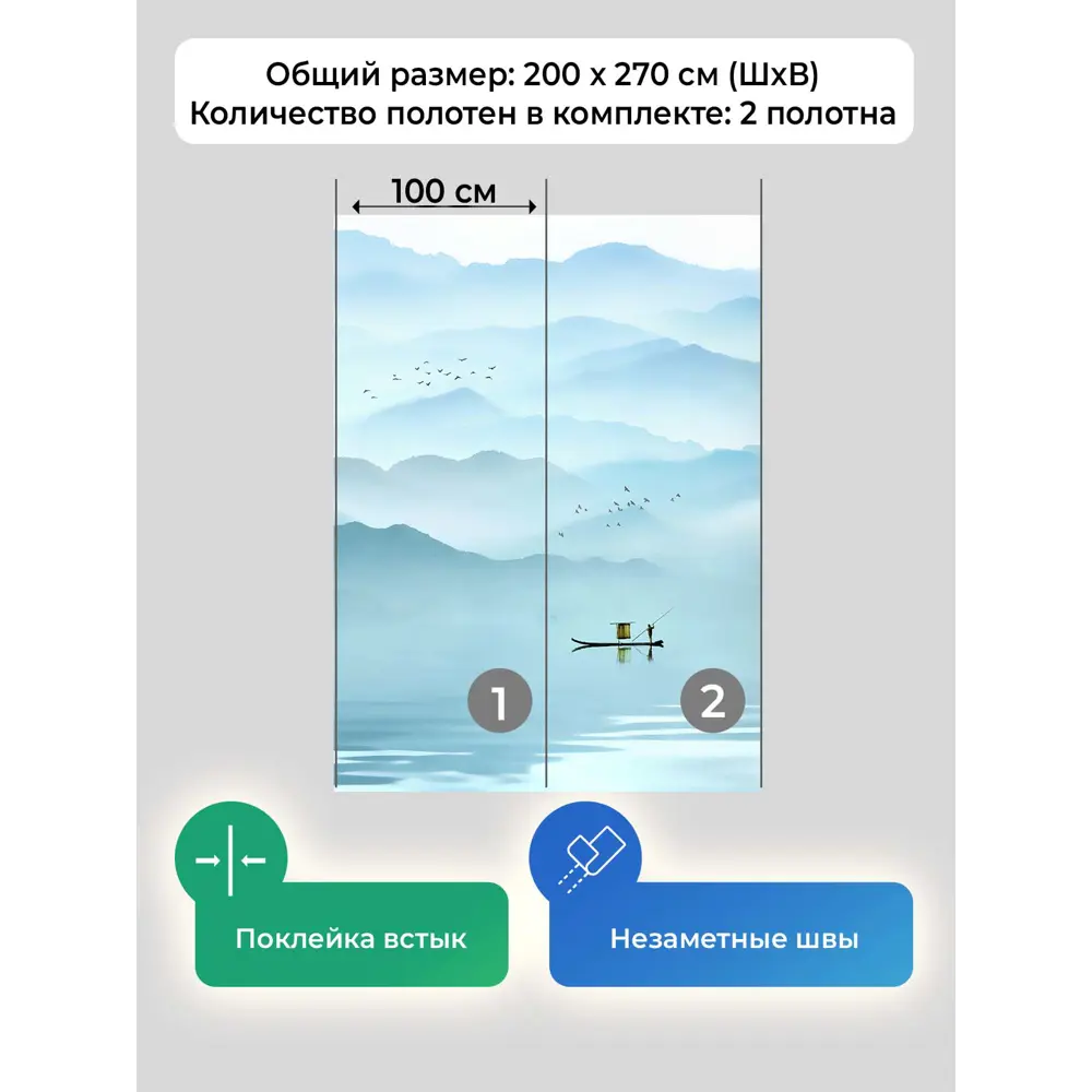 Фото 5 Фотообои флизелиновые Первое ателье 200x270 см pw135982-200х270