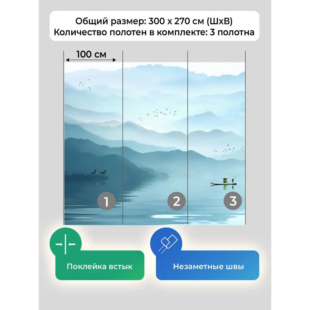 Фото 5 Фотообои флизелиновые Первое ателье 300x270 см pw135982-300х270