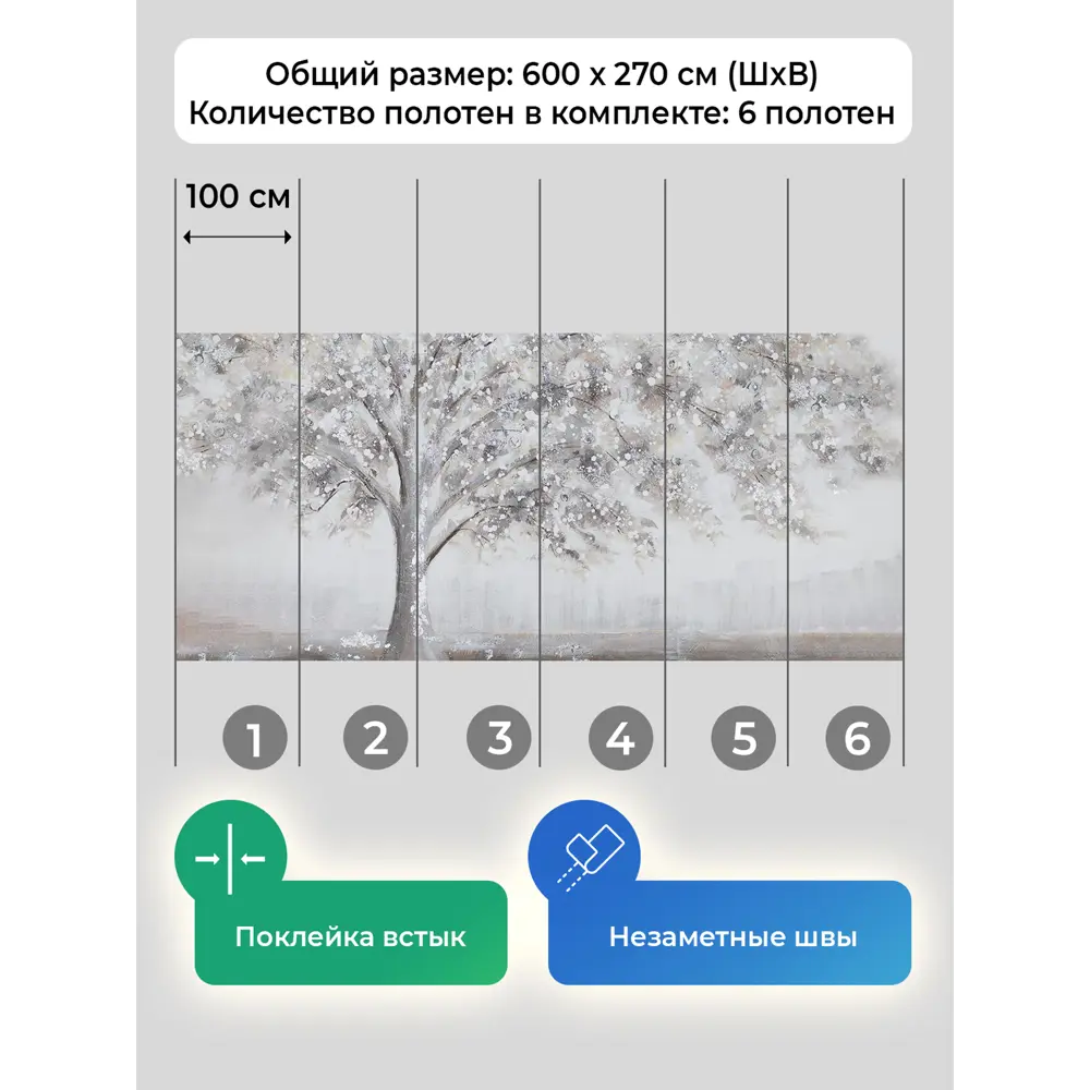 Фото 5 Фотообои флизелиновые Первое ателье 600x270 см pw96242-600х270