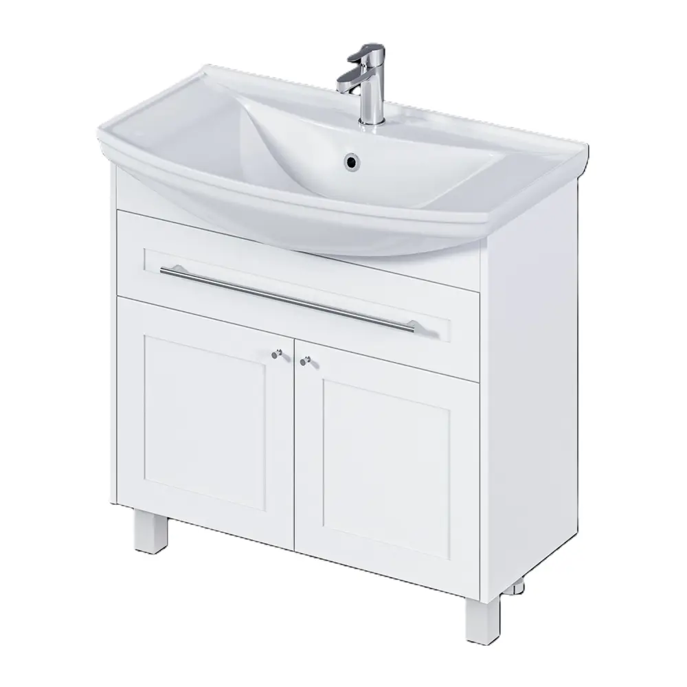 Фото 8 Тумба под раковину напольная 1Marka Lina Classic 85 см цвет белый Фото 8 Тумба под раковину напольная 1Marka Lina Classic 85 см цвет белый