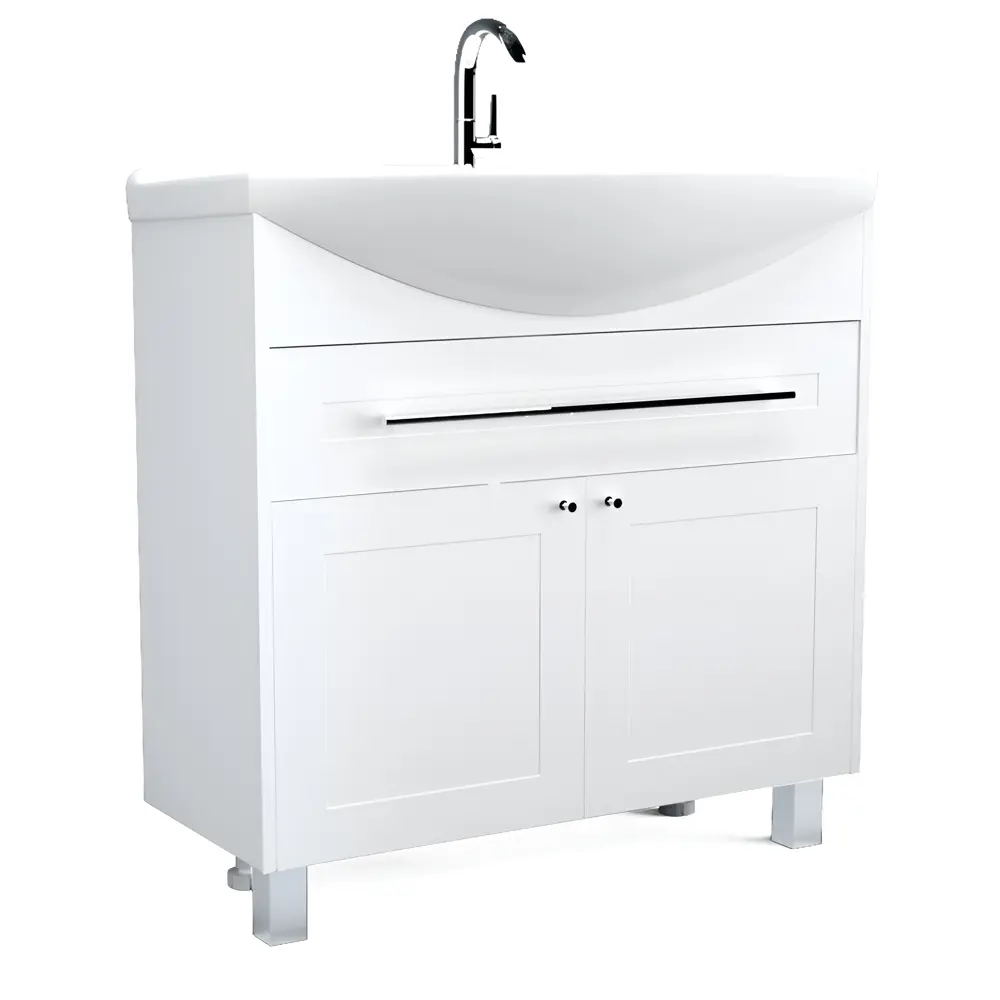 Фото 10 Тумба под раковину напольная 1Marka Lina Classic 85 см цвет белый Фото 10 Тумба под раковину напольная 1Marka Lina Classic 85 см цвет белый