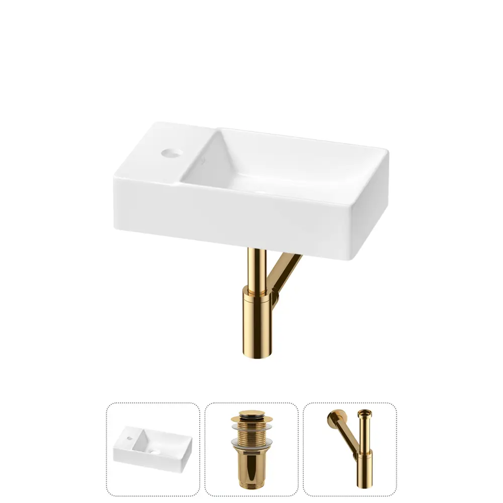 Фото Раковина мини Wellsee WC Area 40см с донный клапаным и сифоном 20215563R Фото Раковина мини Wellsee WC Area 40см с донный клапаным и сифоном 20215563R