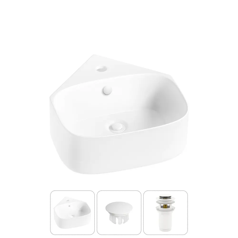 Фото Раковина мини Wellsee WC Area 39см с заглушкой на перелив и донный клапан 20217013R Фото Раковина мини Wellsee WC Area 39см с заглушкой на перелив и донный клапан 20217013R