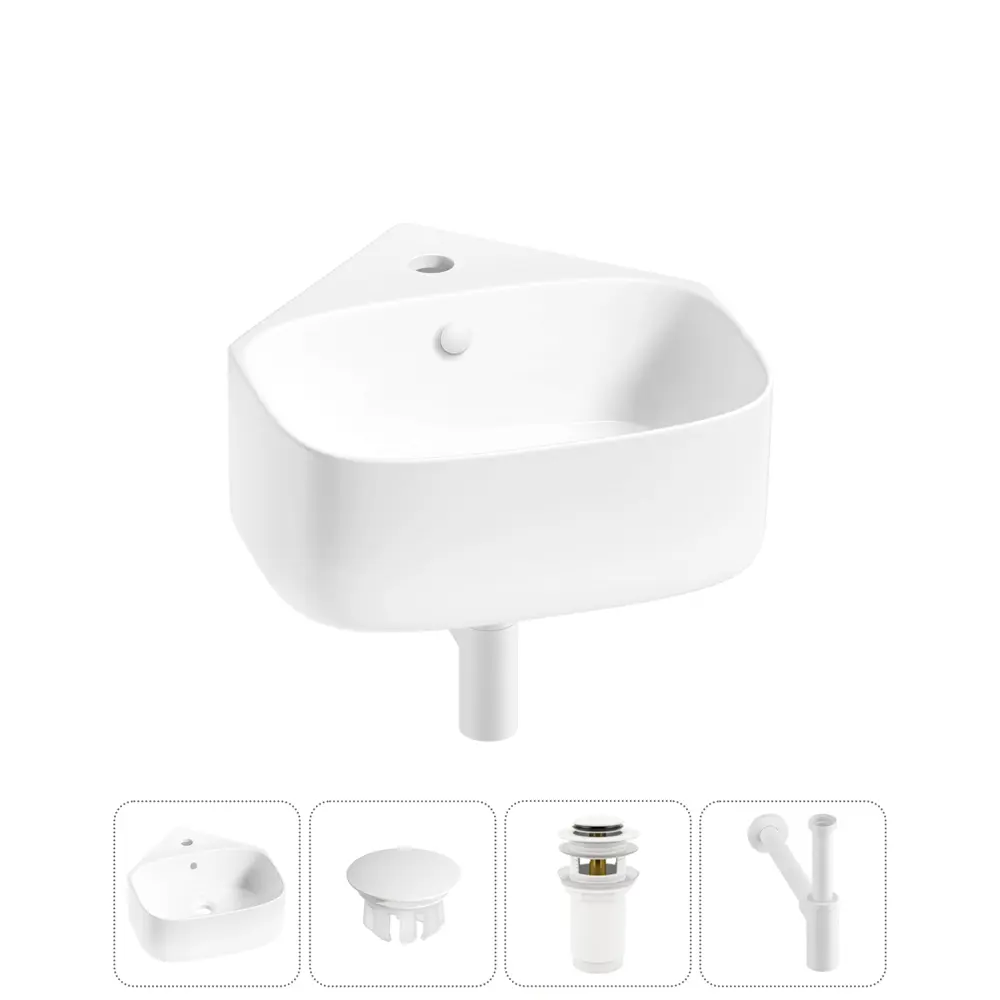 Фото Раковина мини подвесная Wellsee WC Area 39см комплект 4 в 1 20217068R Фото Раковина мини подвесная Wellsee WC Area 39см комплект 4 в 1 20217068R