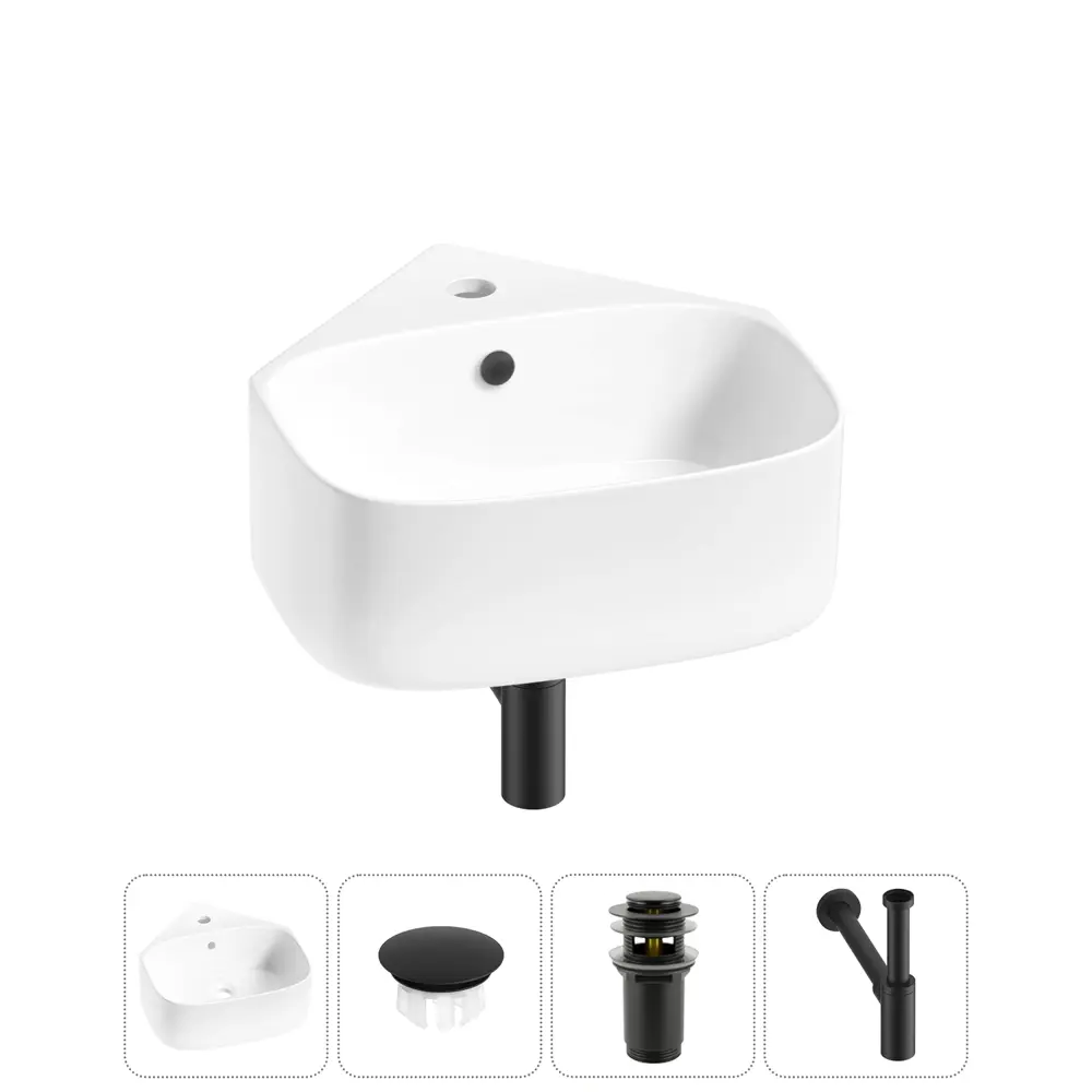 Фото Раковина мини подвесная Wellsee WC Area 39см комплект 4 в 1 20217069R Фото Раковина мини подвесная Wellsee WC Area 39см комплект 4 в 1 20217069R