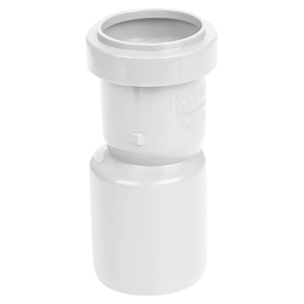 Фото Переход эксцентрический длинный малошумный MONLID D50x40 мм полипропилен Фото Переход эксцентрический длинный малошумный MONLID D50x40 мм полипропилен