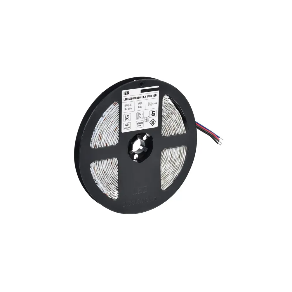 Фото 3 Светодиодная лента IEK LSR2-3-060-20-3-05 SMD 5050 60 диод/14.4 Вт/м 12 В IP20 5 м изменение цвета RGB Фото 3 Светодиодная лента IEK LSR2-3-060-20-3-05 SMD 5050 60 диод/14.4 Вт/м 12 В IP20 5 м изменение цвета RGB