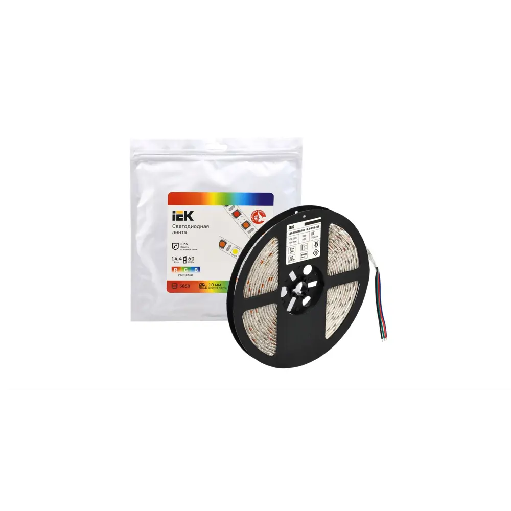 Фото 4 Светодиодная лента IEK LSR2-3-060-65-3-05 SMD 5050 60 диод/14.4 Вт/м 12 В IP65 5 м изменение цвета RGB Фото 4 Светодиодная лента IEK LSR2-3-060-65-3-05 SMD 5050 60 диод/14.4 Вт/м 12 В IP65 5 м изменение цвета RGB