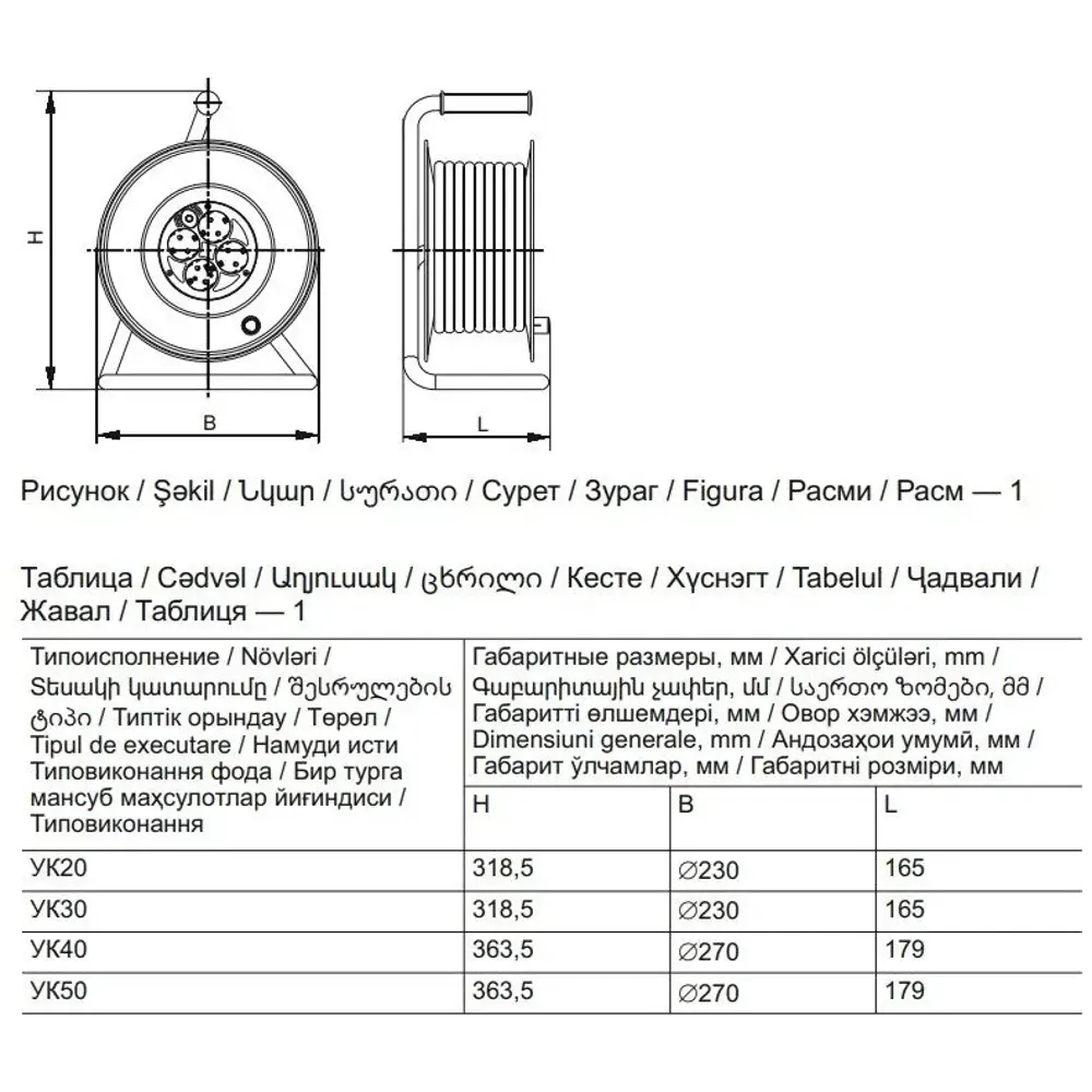 Фото 3 Удлинитель на катушке Generica WKP20-16-04-20-G 4 розетки с заземлением 3x1.5 мм 20 м 2500 Вт цвет черный