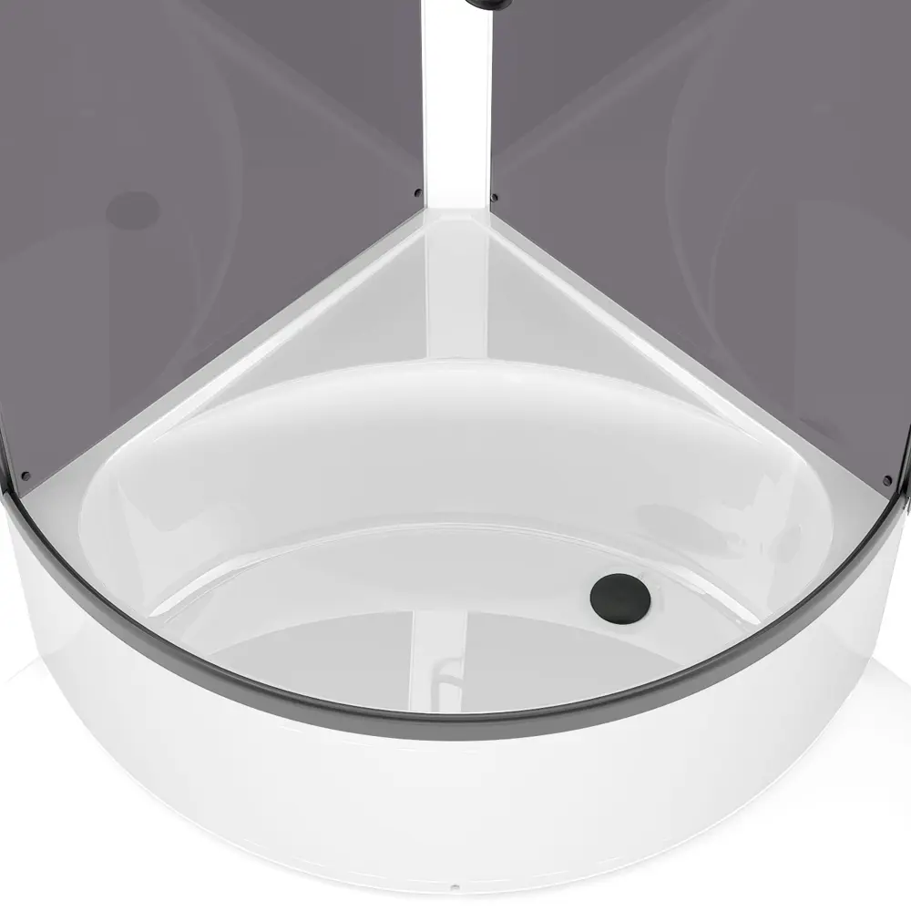 Фото 4 Душевая кабина Domani-Spa Simple 99 high 90x90x218 см высокий поддон серые стенки прозрачное стекло графит профиль Black accents Фото 4 Душевая кабина Domani-Spa Simple 99 high 90x90x218 см высокий поддон серые стенки прозрачное стекло графит профиль Black accents