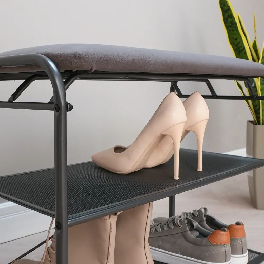 Фото 5 Обувница ЗМИ Гранада 23С 65x50x30 см 2 полки металл цвет графит Фото 5 Обувница ЗМИ Гранада 23С 65x50x30 см 2 полки металл цвет графит