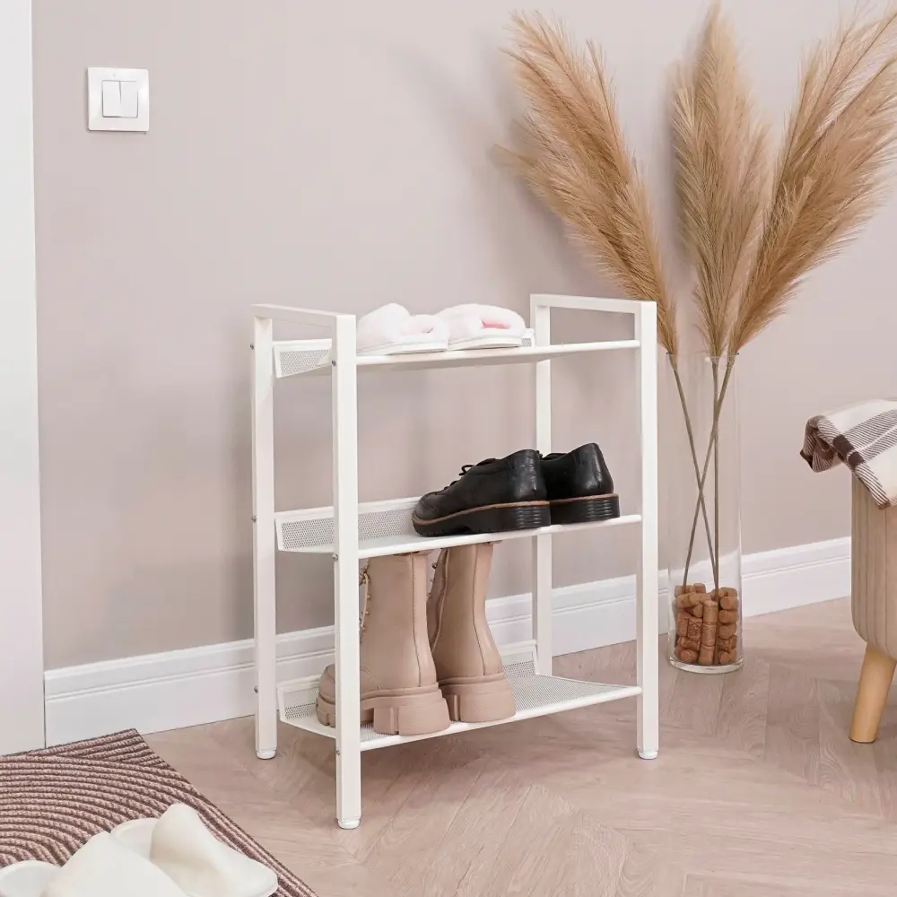 Фото Обувница ЗМИ Торонто 13 47x61x26 см 3 полки металл цвет белый