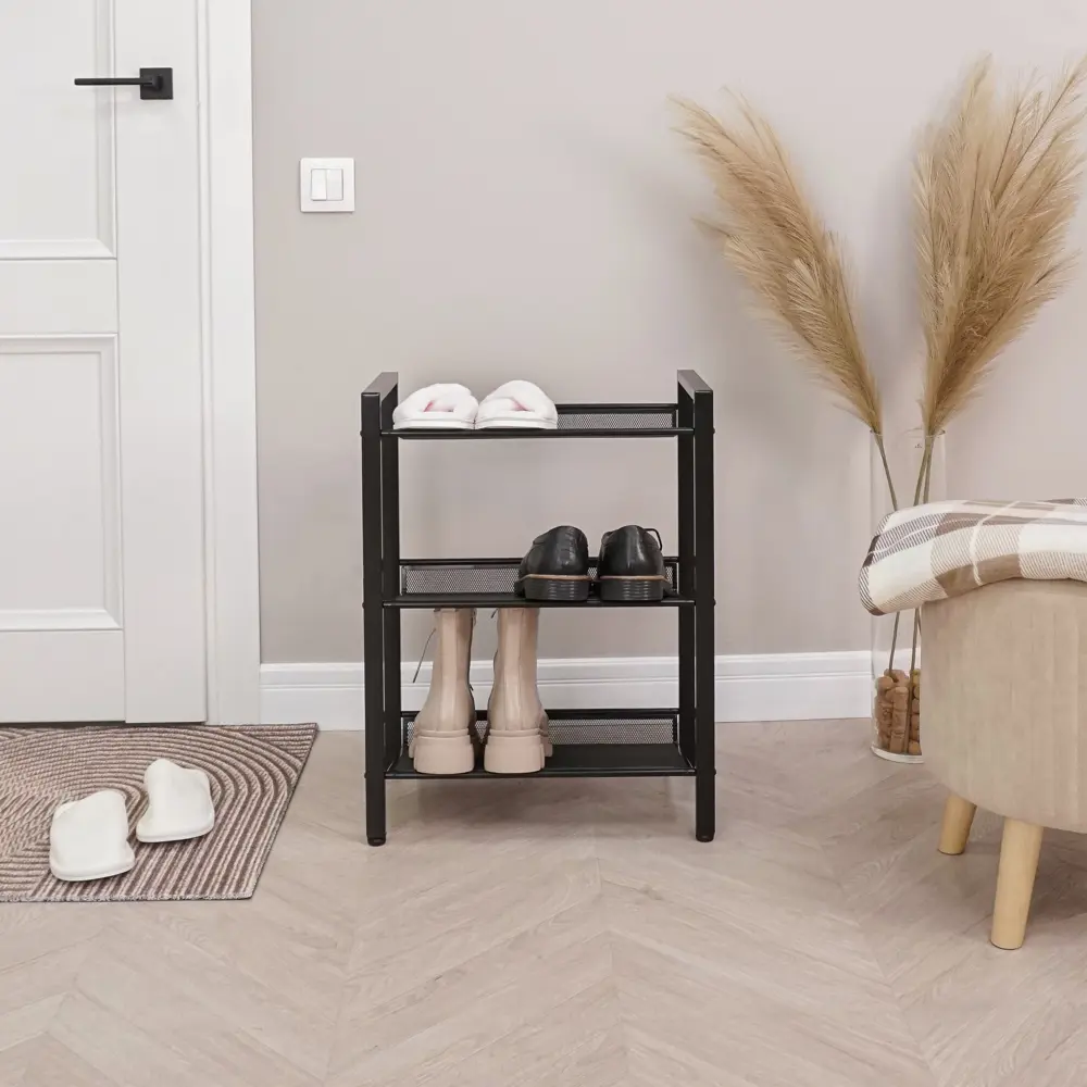 Фото 3 Обувница ЗМИ Торонто 13 47x61x26 см 3 полки металл цвет черный Фото 3 Обувница ЗМИ Торонто 13 47x61x26 см 3 полки металл цвет черный