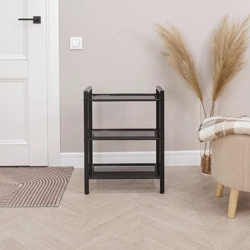 Фото 4 Обувница ЗМИ Торонто 13 47x61x26 см 3 полки металл цвет черный Фото 4 Обувница ЗМИ Торонто 13 47x61x26 см 3 полки металл цвет черный