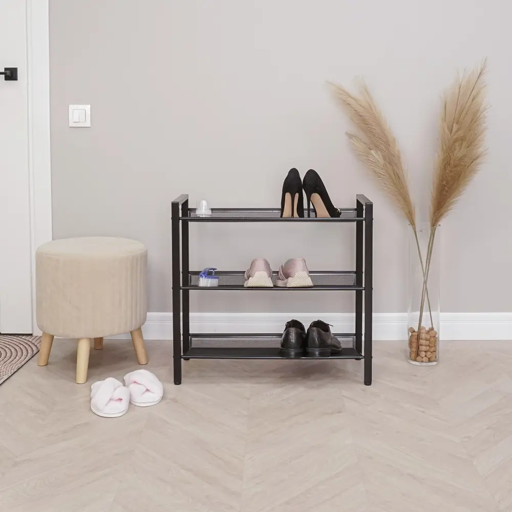 Фото 3 Обувница ЗМИ Торонто 23 67x61x26 см 3 полки металл цвет черный Фото 3 Обувница ЗМИ Торонто 23 67x61x26 см 3 полки металл цвет черный