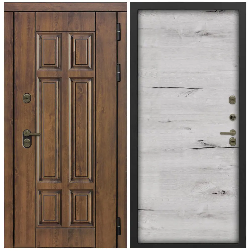 Фото 5 Дверь входная Дверипро Термо правый 205x96см цвет дуб арктик/грецкий орех Фото 5 Дверь входная Дверипро Термо правый 205x96см цвет дуб арктик/грецкий орех