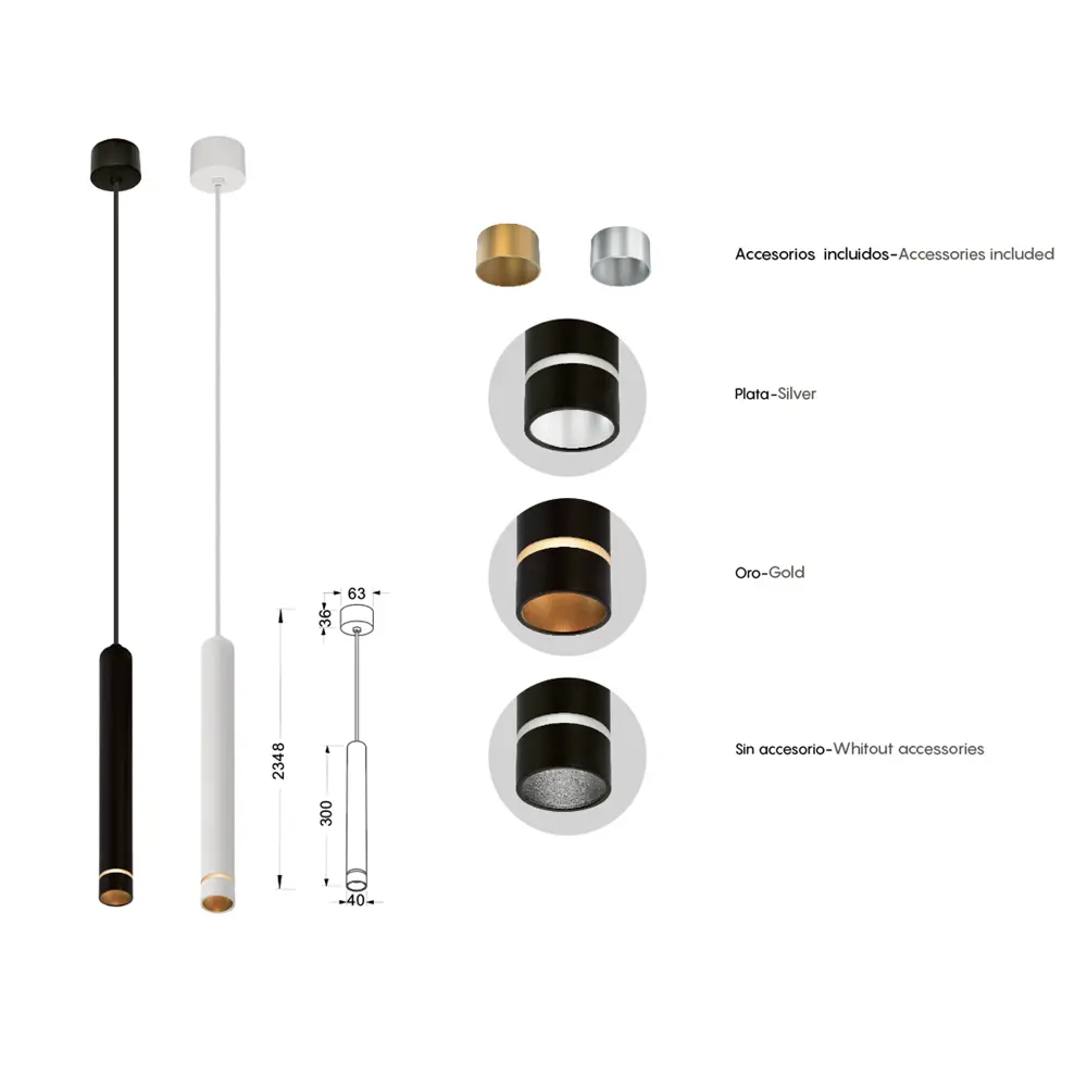 Фото 3 Светильник подвесной Mantra Split Mn_8878 1 лампа 4 м² цвет белый/черный