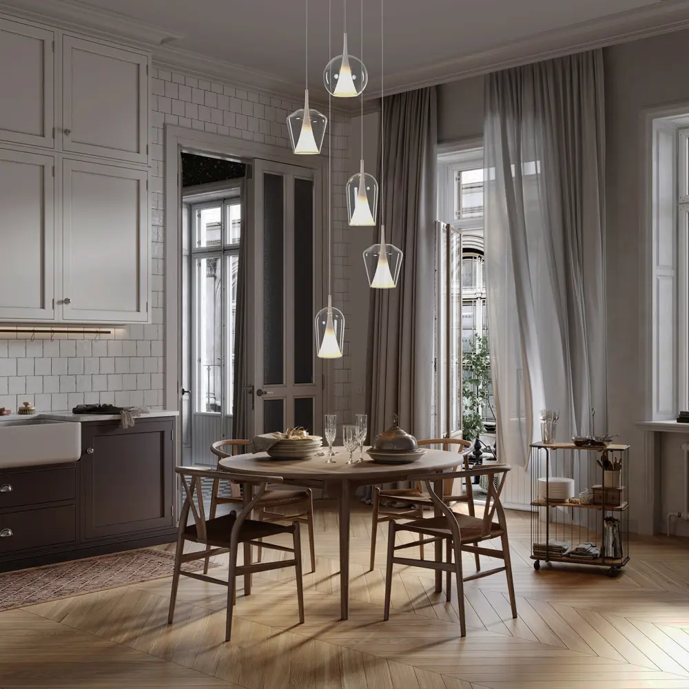 Фото 4 Светильник подвесной Mantra Elsa Mn_8245 1 лампа 6 м² цвет прозрачный Фото 4 Светильник подвесной Mantra Elsa Mn_8245 1 лампа 6 м² цвет прозрачный