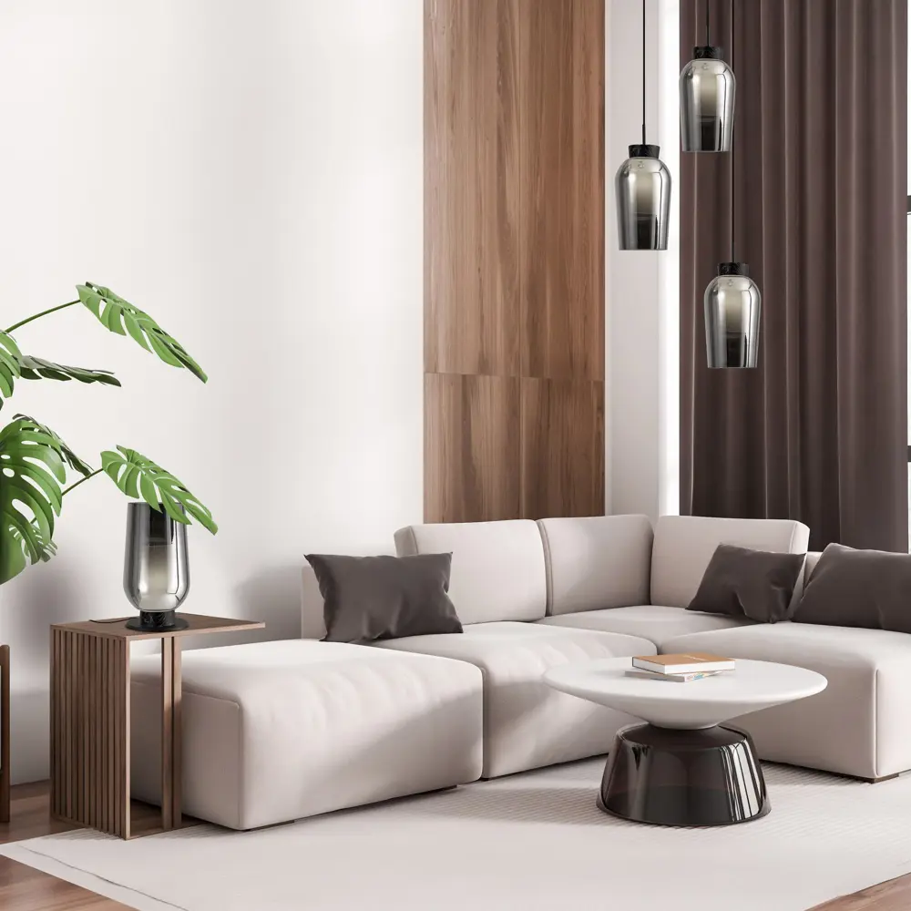 Фото 3 Люстра подвесная Mantra Nora Mn_8284 3 лампы 18 м² цвет хром/мрамор/черный