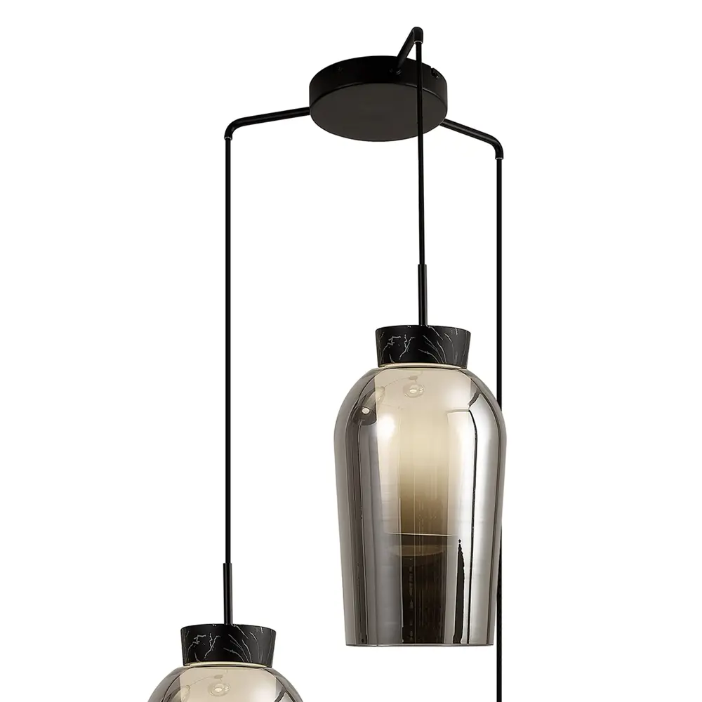 Фото 2 Люстра подвесная Mantra Nora Mn_8284 3 лампы 18 м² цвет хром/мрамор/черный Фото 2 Люстра подвесная Mantra Nora Mn_8284 3 лампы 18 м² цвет хром/мрамор/черный