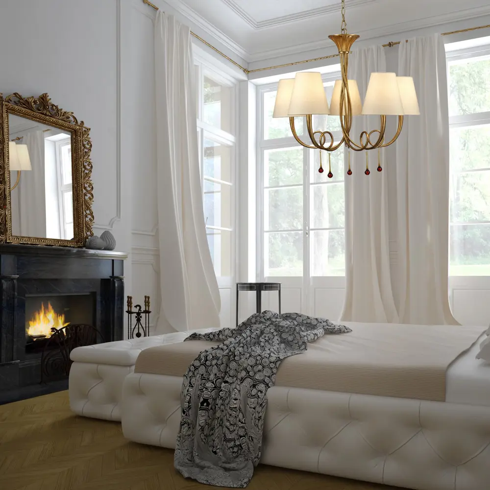 Фото 7 Люстра подвесная Mantra Paola Mn_6206 5 ламп 8 м² цвет кремовый/матовое золото Фото 7 Люстра подвесная Mantra Paola Mn_6206 5 ламп 8 м² цвет кремовый/матовое золото