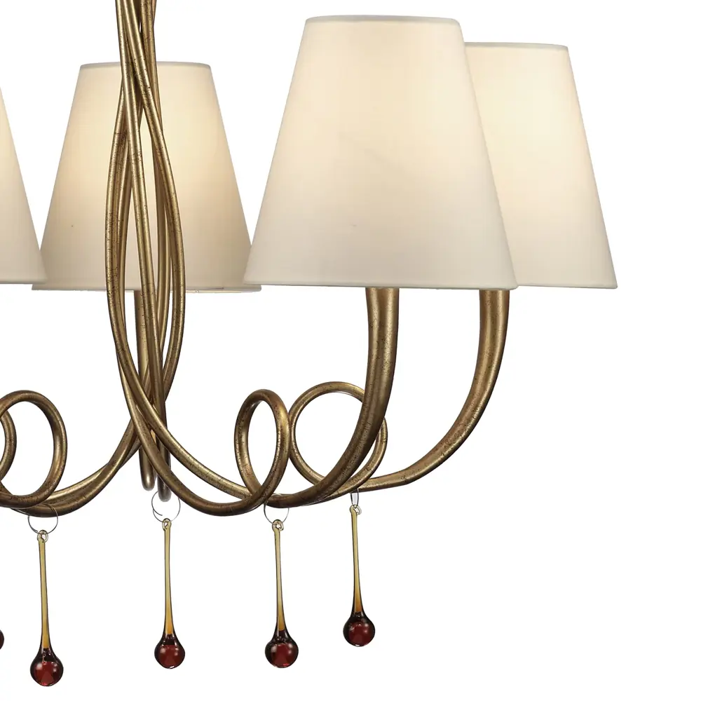 Фото 4 Люстра подвесная Mantra Paola Mn_6206 5 ламп 8 м² цвет кремовый/матовое золото Фото 4 Люстра подвесная Mantra Paola Mn_6206 5 ламп 8 м² цвет кремовый/матовое золото