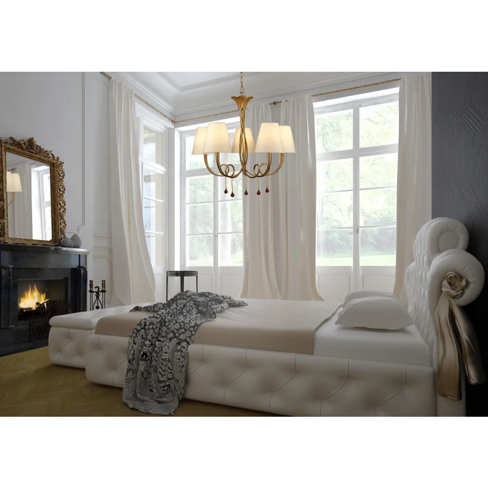 Фото 8 Люстра подвесная Mantra Paola Mn_6206 5 ламп 8 м² цвет кремовый/матовое золото Фото 8 Люстра подвесная Mantra Paola Mn_6206 5 ламп 8 м² цвет кремовый/матовое золото