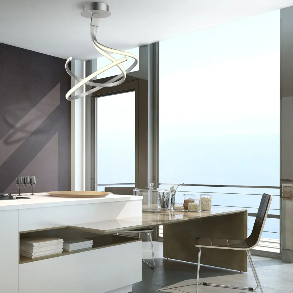 Фото 5 Люстра подвесная светодиодная Mantra Nur Mn_4998 15 м² теплый белый (желтый) свет цвет серебристый