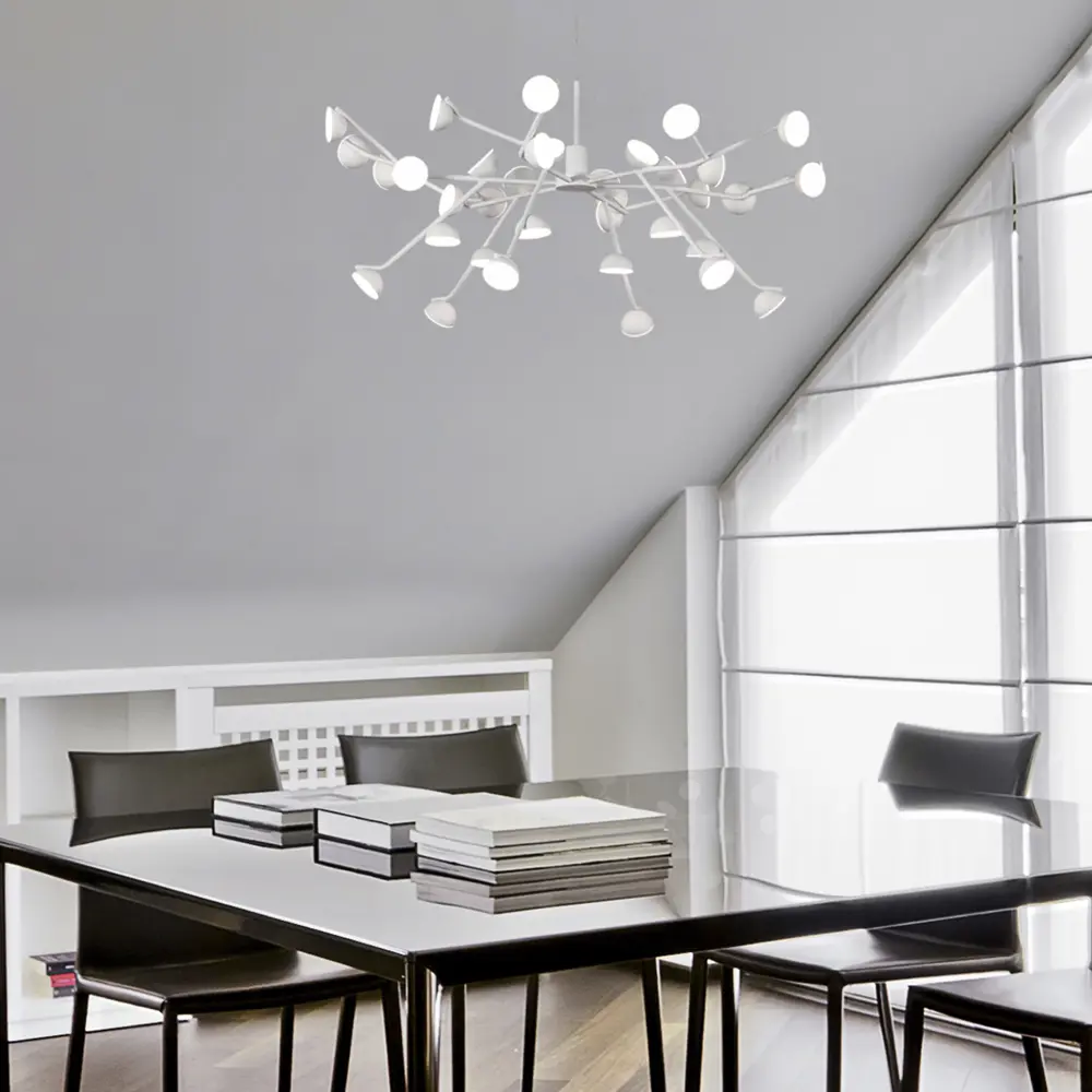 Фото 5 Люстра подвесная светодиодная Mantra Adn Mn_6260 20 м² теплый белый (желтый) свет цвет белый матовый