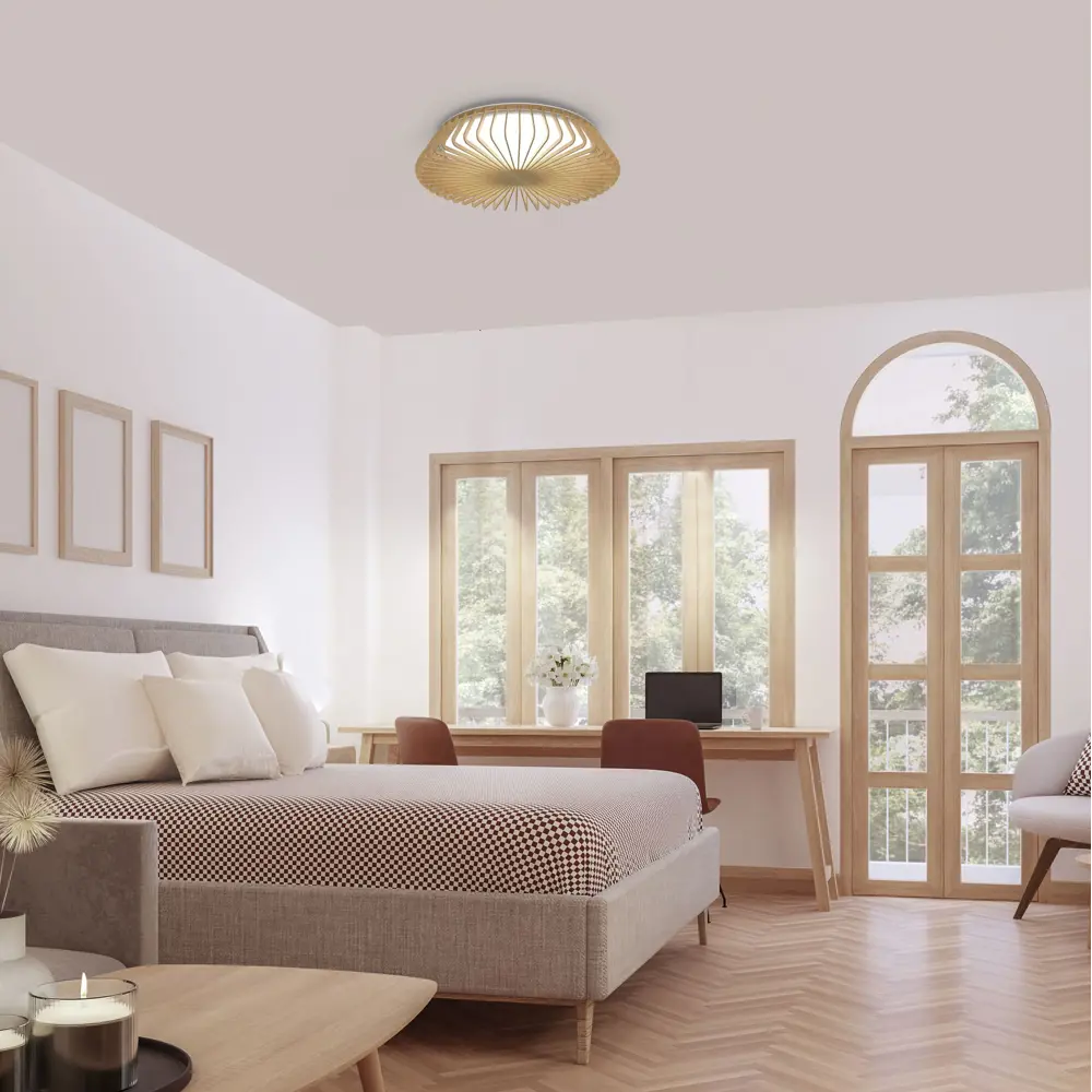 Фото 4 Светильник подвесной светодиодный Mantra Himalaya с пультом управления 8 м² регулируемый белый свет цвет дерево Фото 4 Светильник подвесной светодиодный Mantra Himalaya с пультом управления 8 м² регулируемый белый свет цвет дерево