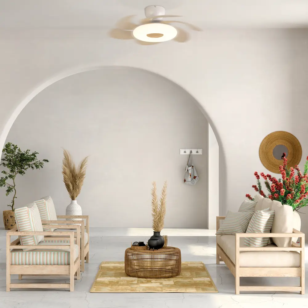 Фото 4 Люстра-вентилятор светодиодная Mantra Mn_8704 с пультом 12 м² освещение от 20 до 40 м² вентиляция регулируемый белый свет цвет белый