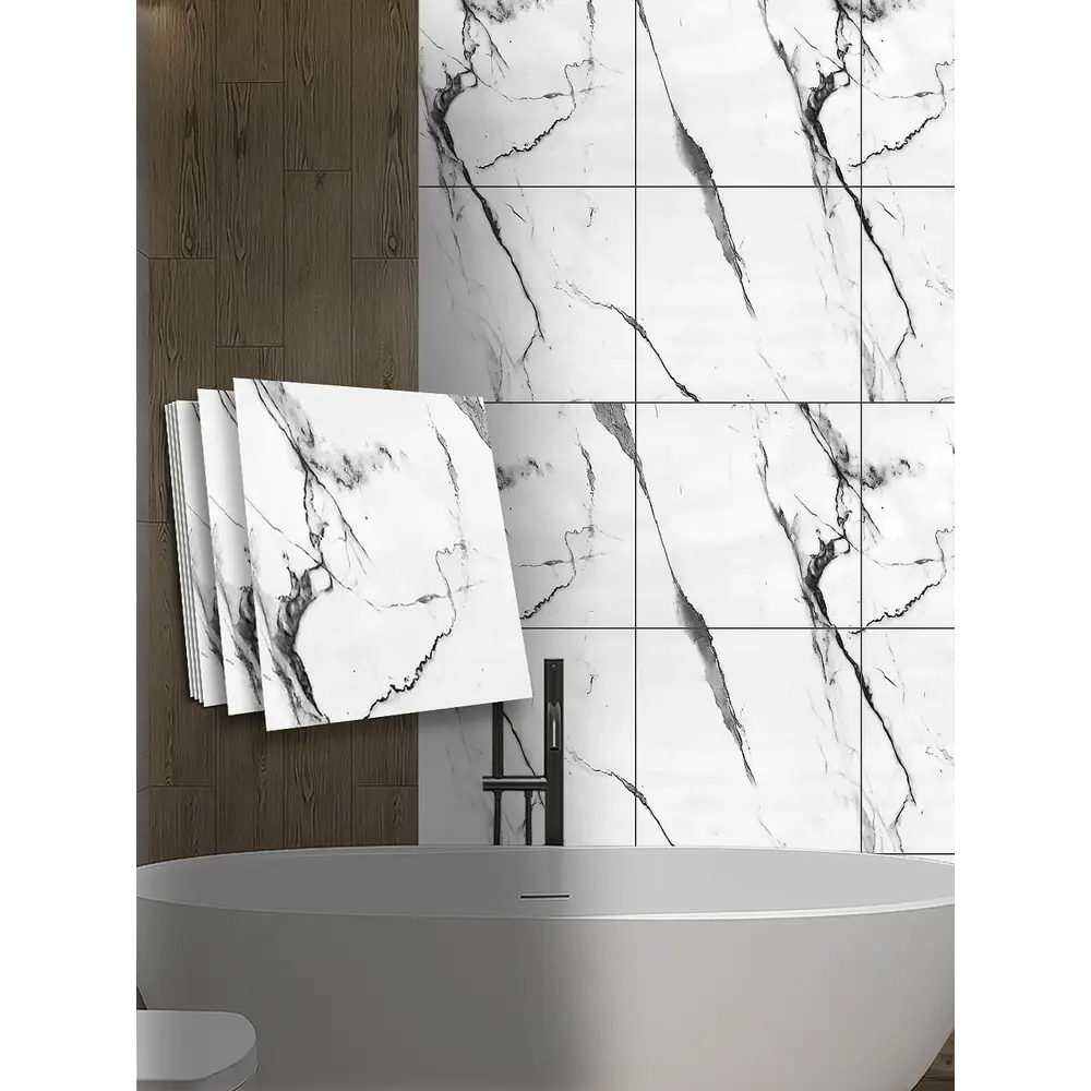 Фото Комплект панелей ПВХ Verol Мрамор серо-белый 300x300x2мм 1.8м² 20шт Фото Комплект панелей ПВХ Verol Мрамор серо-белый 300x300x2мм 1.8м² 20шт