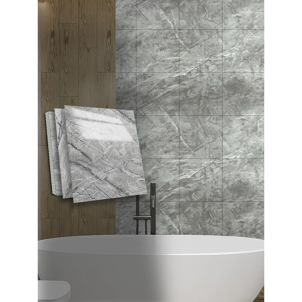 Фото Комплект панелей ПВХ Verol Мрамор серый 300x300x2мм 1.8м² 20шт Фото Комплект панелей ПВХ Verol Мрамор серый 300x300x2мм 1.8м² 20шт