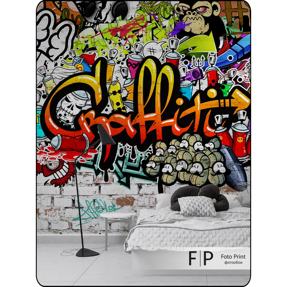 Фото 2 Фотообои флизелиновые Foto Print Веселое граффити 25-091-А-2.5-2.7 250x270 см Фото 2 Фотообои флизелиновые Foto Print Веселое граффити 25-091-А-2.5-2.7 250x270 см