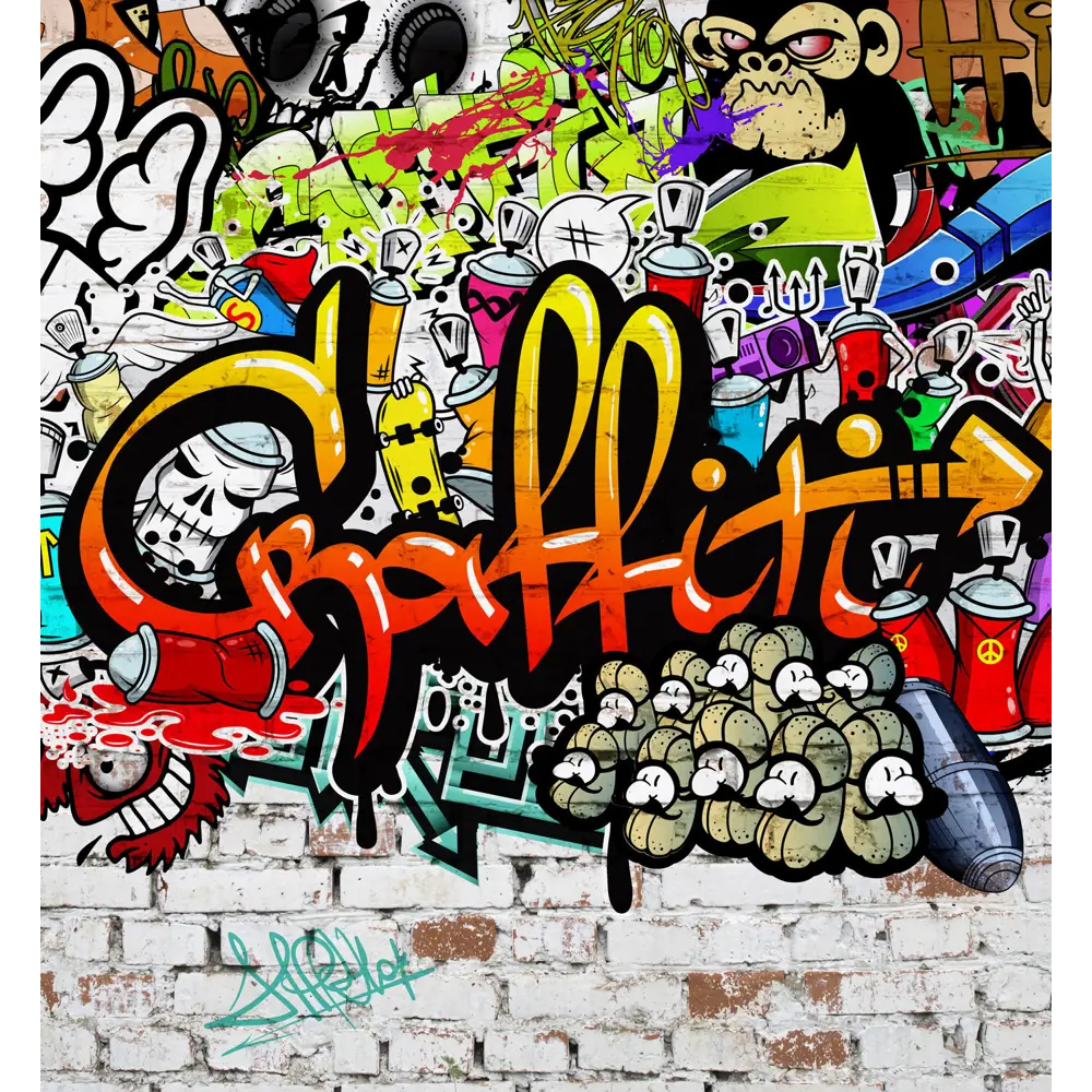 Фото 4 Фотообои флизелиновые Foto Print Веселое граффити 25-091-А-2.5-2.7 250x270 см Фото 4 Фотообои флизелиновые Foto Print Веселое граффити 25-091-А-2.5-2.7 250x270 см