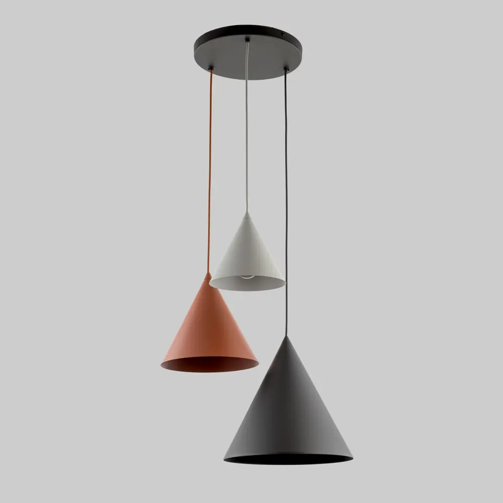 Фото 2 Светильник подвесной Tk lighting Cono A070966 3 лампы 2 м² цвет бежевый/коричневый/оранжевый Фото 2 Светильник подвесной Tk lighting Cono A070966 3 лампы 2 м² цвет бежевый/коричневый/оранжевый