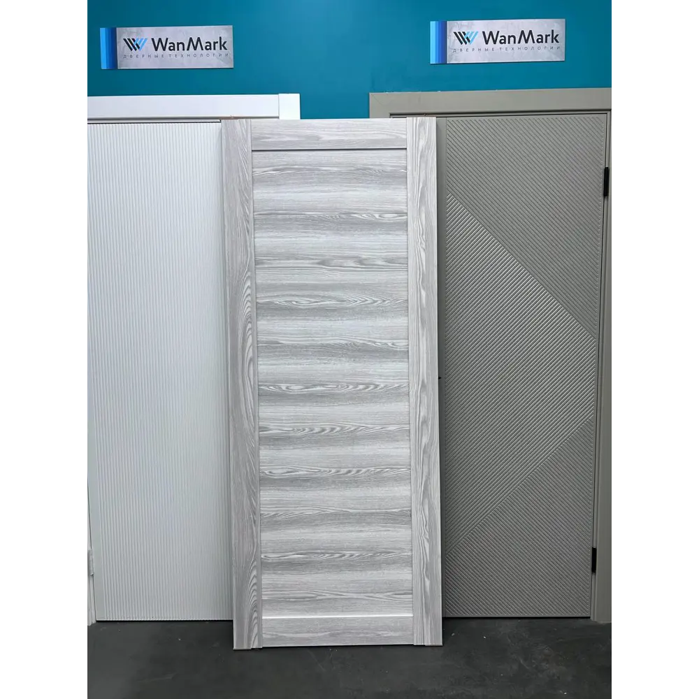 Фото 2 Комплект межкомнатной двери Wanmark D 1 глухая 190x55см ПВХ цвет ясень ривьера айс с коробом и наличниками Фото 2 Комплект межкомнатной двери Wanmark D 1 глухая 190x55см ПВХ цвет ясень ривьера айс с коробом и наличниками