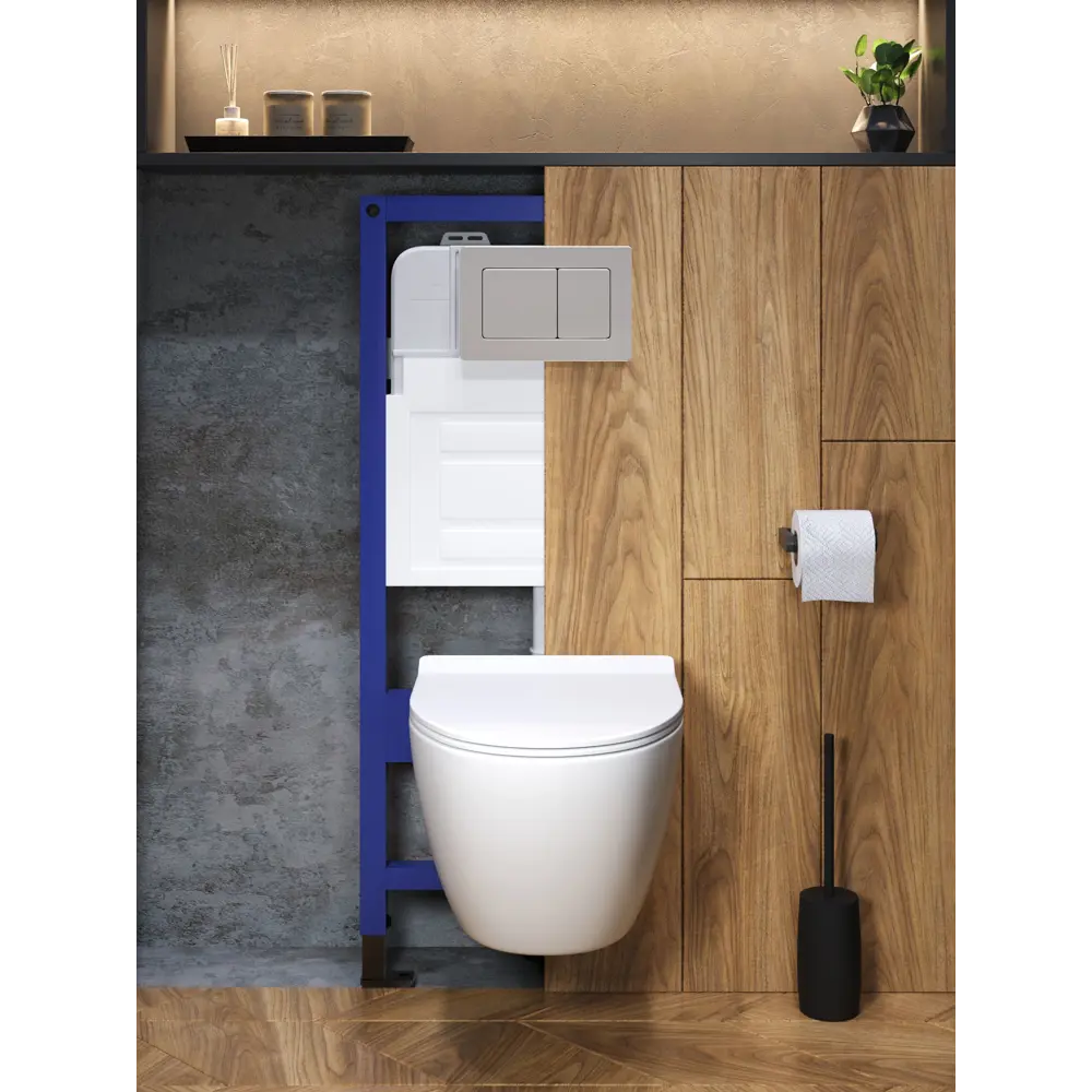 Фото 8 Комплект инсталляция с унитазом и кнопкой 3 в 1 Watersense W00585 инсталляция безободковый подвесной унитаз Milana Pro кнопка нержавеющая сталь Фото 8 Комплект инсталляция с унитазом и кнопкой 3 в 1 Watersense W00585 инсталляция безободковый подвесной унитаз Milana Pro кнопка нержавеющая сталь