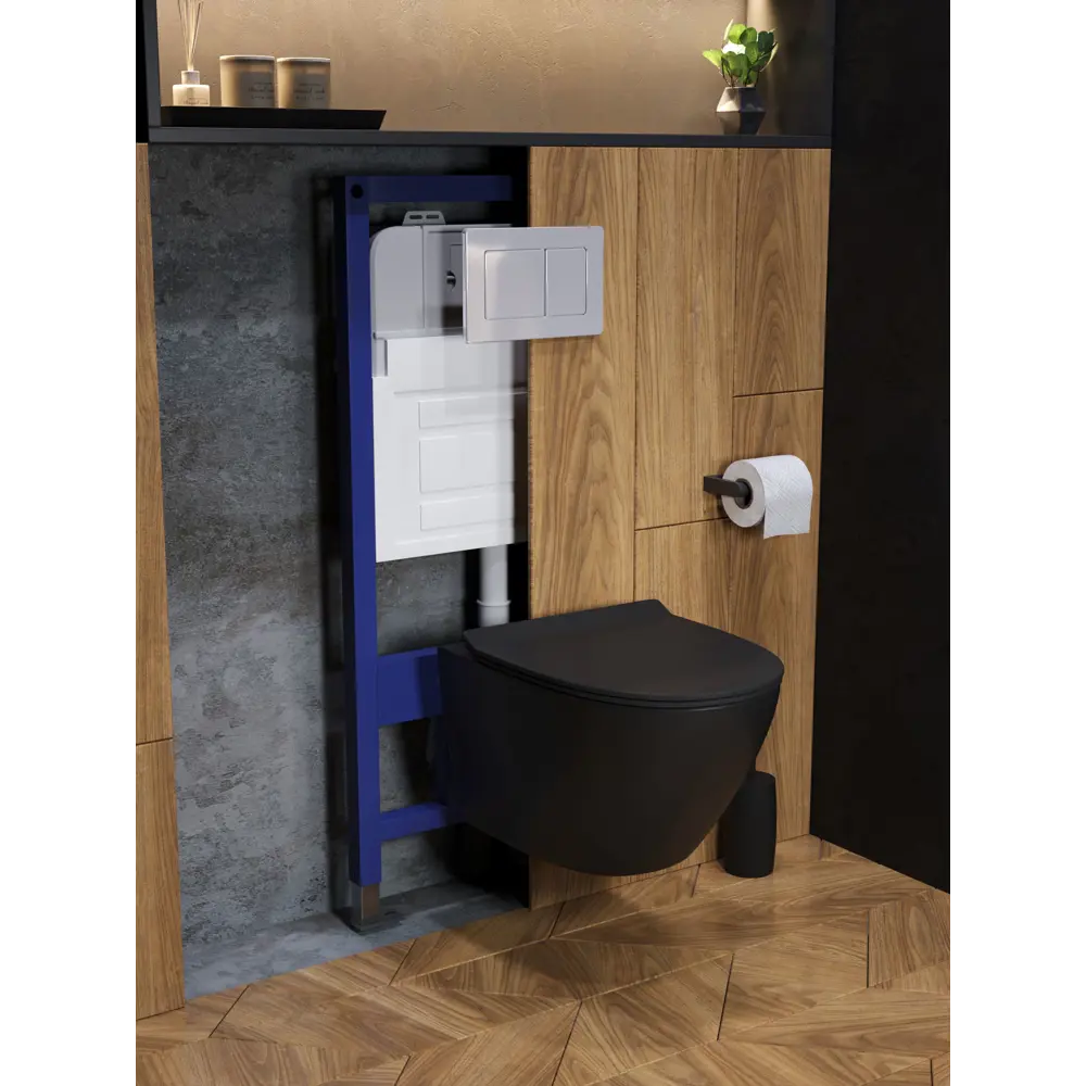 Фото 7 Комплект инсталляция с унитазом и кнопкой 3 в 1 Watersense W00587 инсталляция безободковый подвесной унитаз Milana Pro Vortex черный кнопка Фото 7 Комплект инсталляция с унитазом и кнопкой 3 в 1 Watersense W00587 инсталляция безободковый подвесной унитаз Milana Pro Vortex черный кнопка