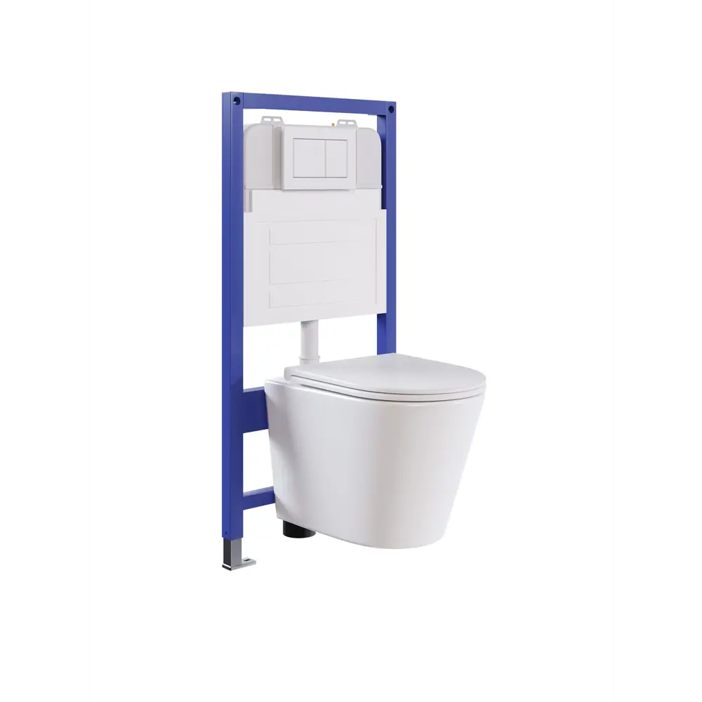 Фото 11 Комплект инсталляция с унитазом и кнопкой 3 в 1 Watersense W00609 инсталляция безободковый подвесной унитаз Rita кнопка белая Фото 11 Комплект инсталляция с унитазом и кнопкой 3 в 1 Watersense W00609 инсталляция безободковый подвесной унитаз Rita кнопка белая